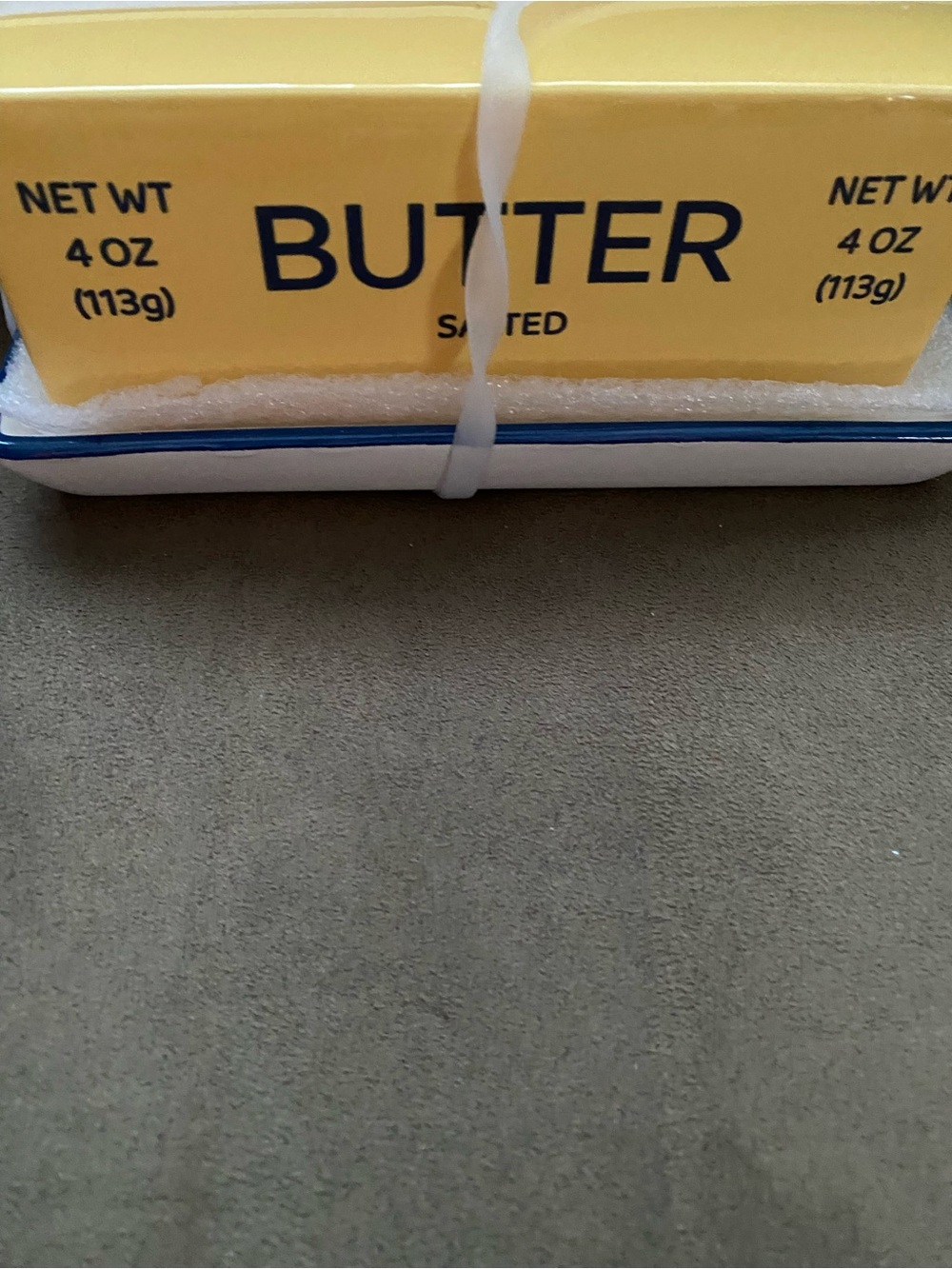 Butter Storage Dish with Yellow Butter Stick Sleeve